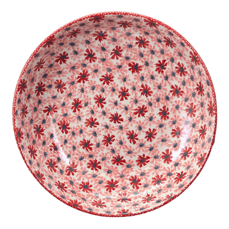 Bowl, Round, Shallow, Salad, 11.75" in "Scarlet Daisy" by Manufaktura | M173U-AS73