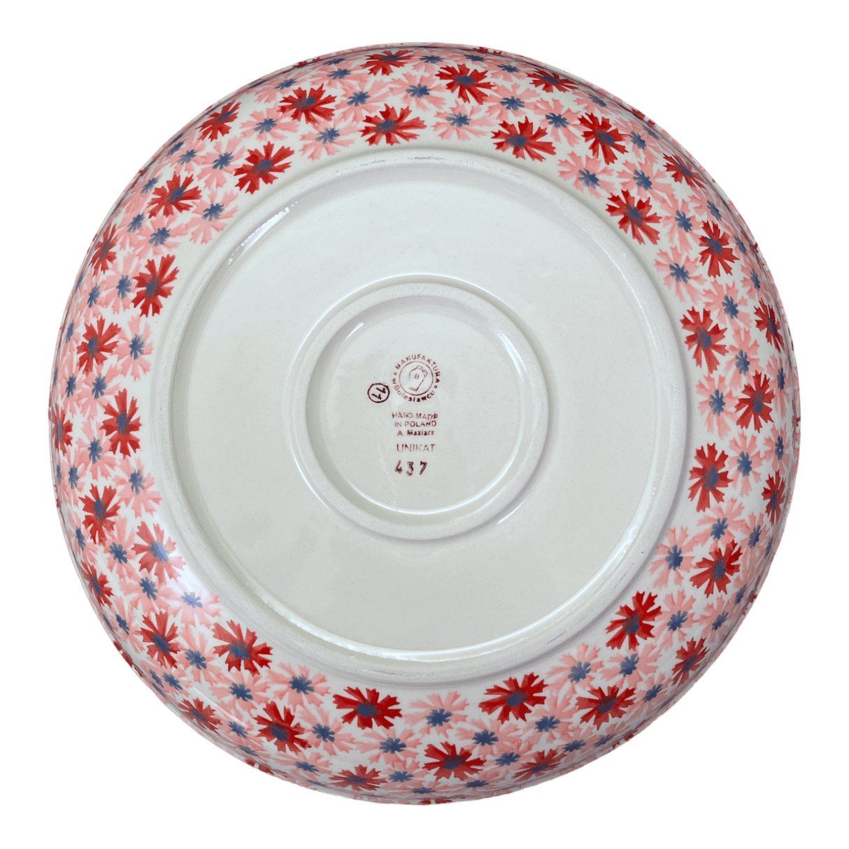Bowl, Round, Shallow, Salad, 11.75" in "Scarlet Daisy" by Manufaktura | M173U-AS73