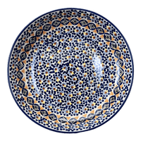 A picture of a Polish Pottery 11.75" Shallow Salad Bowl (Kaleidoscope) | M173U-ASR as shown at PolishPotteryOutlet.com/products/11-75-bowl-kaleidoscope-m173u-asr