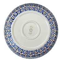 A picture of a Polish Pottery 11.75" Shallow Salad Bowl (Kaleidoscope) | M173U-ASR as shown at PolishPotteryOutlet.com/products/11-75-bowl-kaleidoscope-m173u-asr