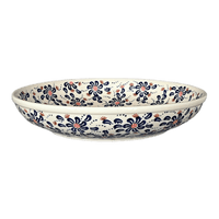 A picture of a Polish Pottery 11.75" Shallow Salad Bowl (Floral Fireworks) | M173U-BSAS as shown at PolishPotteryOutlet.com/products/11-75-shallow-salad-bowl-floral-fireworks-m173u-bsas