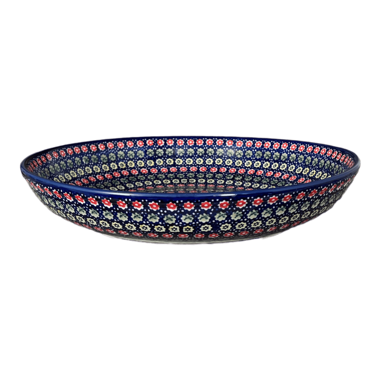 Bowl, Round, Shallow, Salad, 11.75" in "Rings of Flowers" by Manufaktura | M173U-DH17