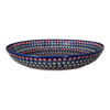 Polish Pottery 11.75" Shallow Salad Bowl (Rings of Flowers) | M173U-DH17 at PolishPotteryOutlet.com