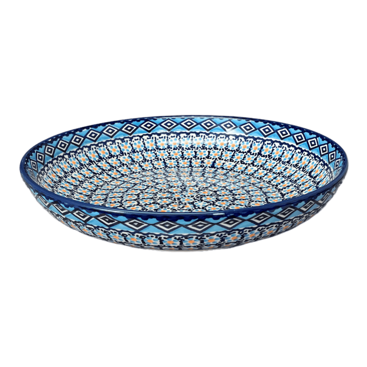 Bowl, Round, Shallow, Salad, 11.75" in "Blue Diamond" by Manufaktura | M173U-DHR