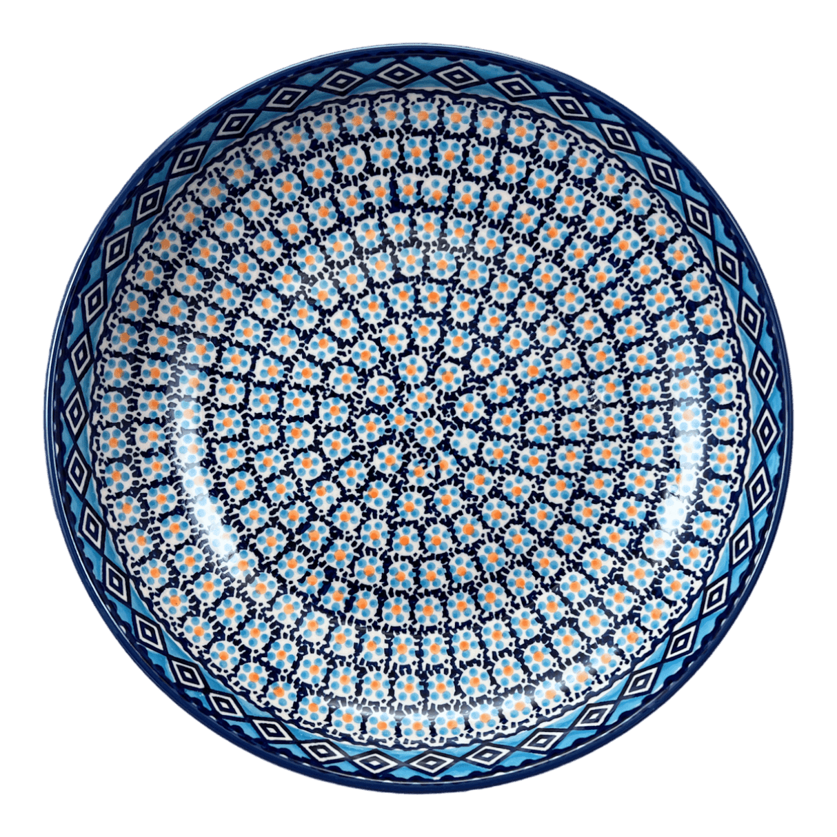 Bowl, Round, Shallow, Salad, 11.75" in "Blue Diamond" by Manufaktura | M173U-DHR