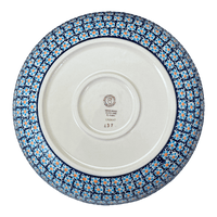 A picture of a Polish Pottery 11.75" Shallow Salad Bowl (Blue Diamond) | M173U-DHR as shown at PolishPotteryOutlet.com/products/11-75-shallow-salad-bowl-blue-diamond-m173u-dhr