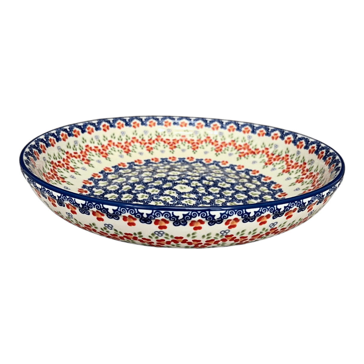 Bowl, Round, Shallow, Salad, 11.75" in "Ring Around the Rosie" by Manufaktura | M173U-P321