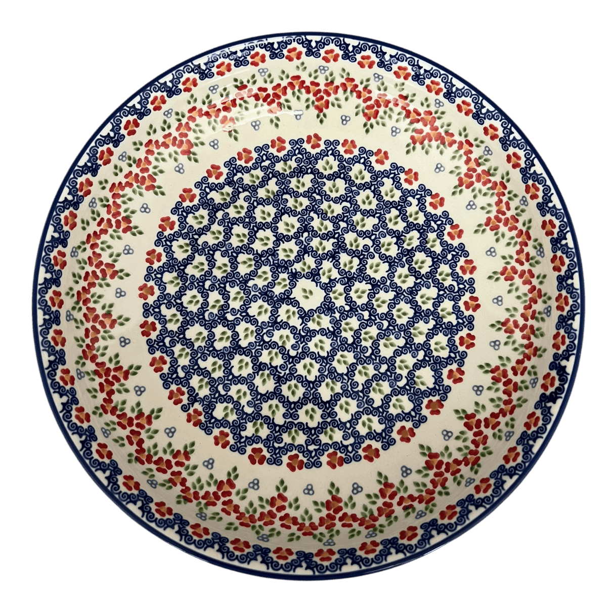 Bowl, Round, Shallow, Salad, 11.75" in "Ring Around the Rosie" by Manufaktura | M173U-P321