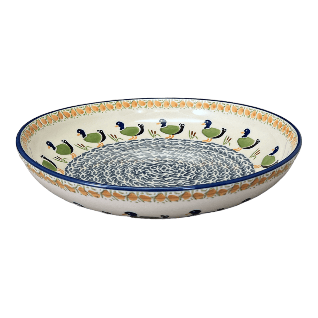 Bowl, Round, Shallow, Salad, 11.75" in "Ducks in a Row" by Manufaktura | M173U-P323