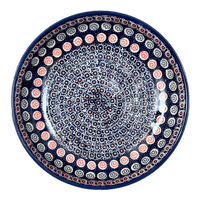 A picture of a Polish Pottery 11.75" Shallow Salad Bowl (Carnival) | M173U-RWS as shown at PolishPotteryOutlet.com/products/11-75-bowl-carnival-m173u-rws
