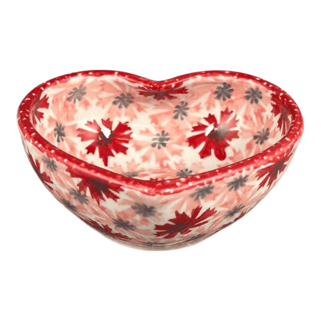 Bowl, Heart-Shaped, 4" in "Scarlet Daisy" by Manufaktura | M187U-AS73