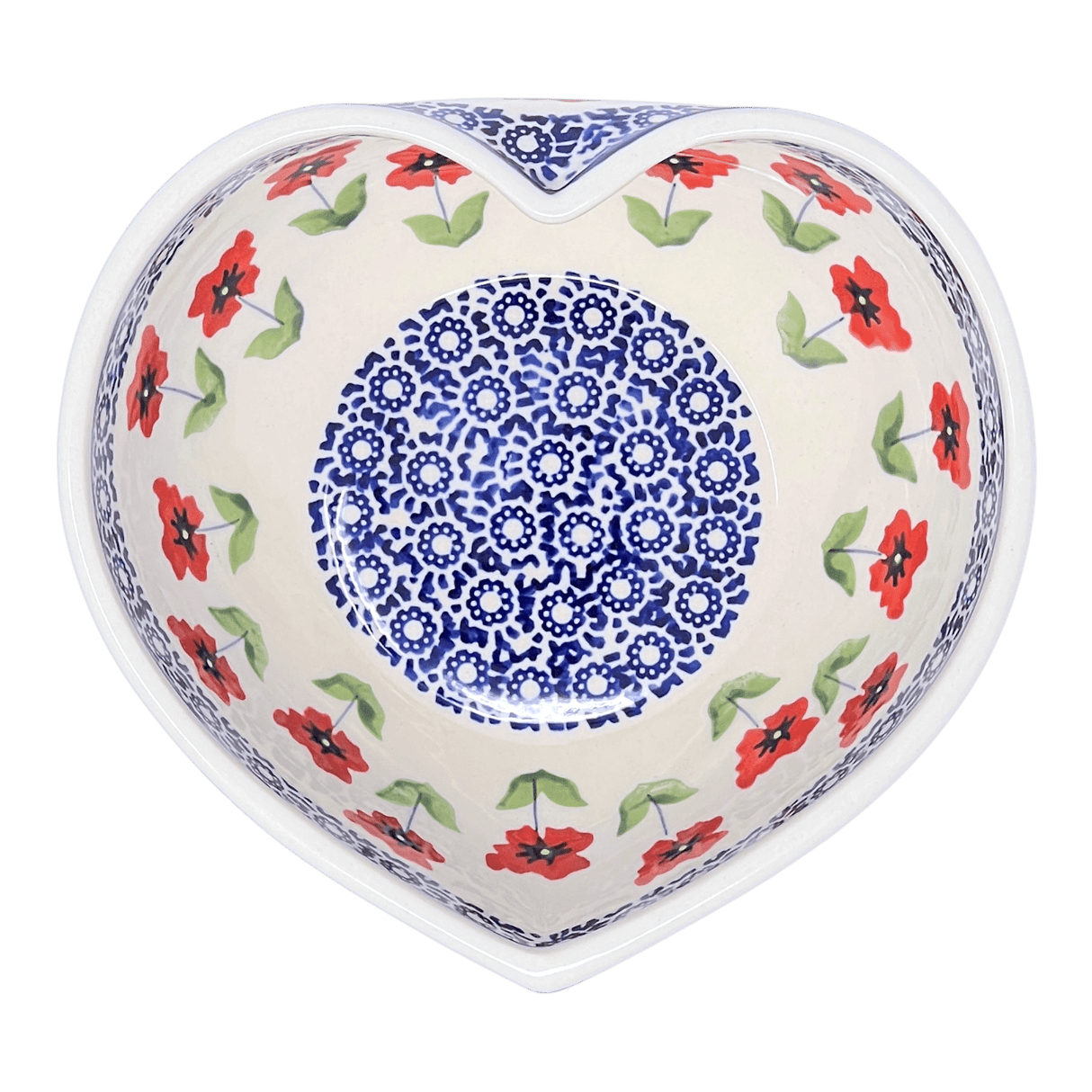 Bowl, Heart-Shaped, Large, 6.75" x 7" in "Poppy Garden" by Manufaktura | M189T-EJ01