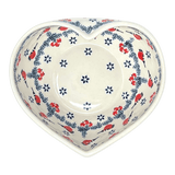 Bowl, Heart-Shaped, Large, 6.75" x 7" in "Red Bird" by Manufaktura | M189T-GILE