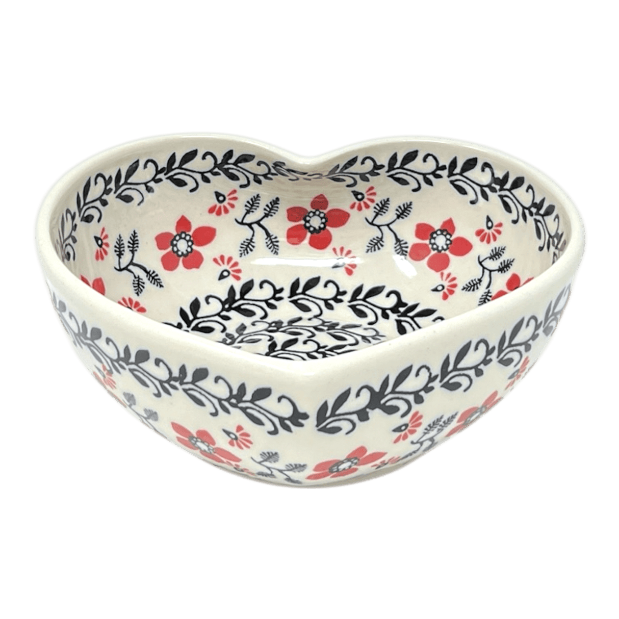 Bowl, Heart-Shaped, Large, 6.75" x 7" in "Scarlet Garden" by Manufaktura | M189T-KK01