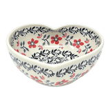 Bowl, Heart-Shaped, Large, 6.75" x 7" in "Scarlet Garden" by Manufaktura | M189T-KK01