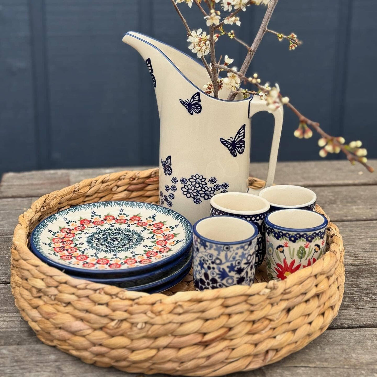 Drinkware, Wine Cup, 6 oz in "Floral Fantasy" by Manufaktura | K111S-P260