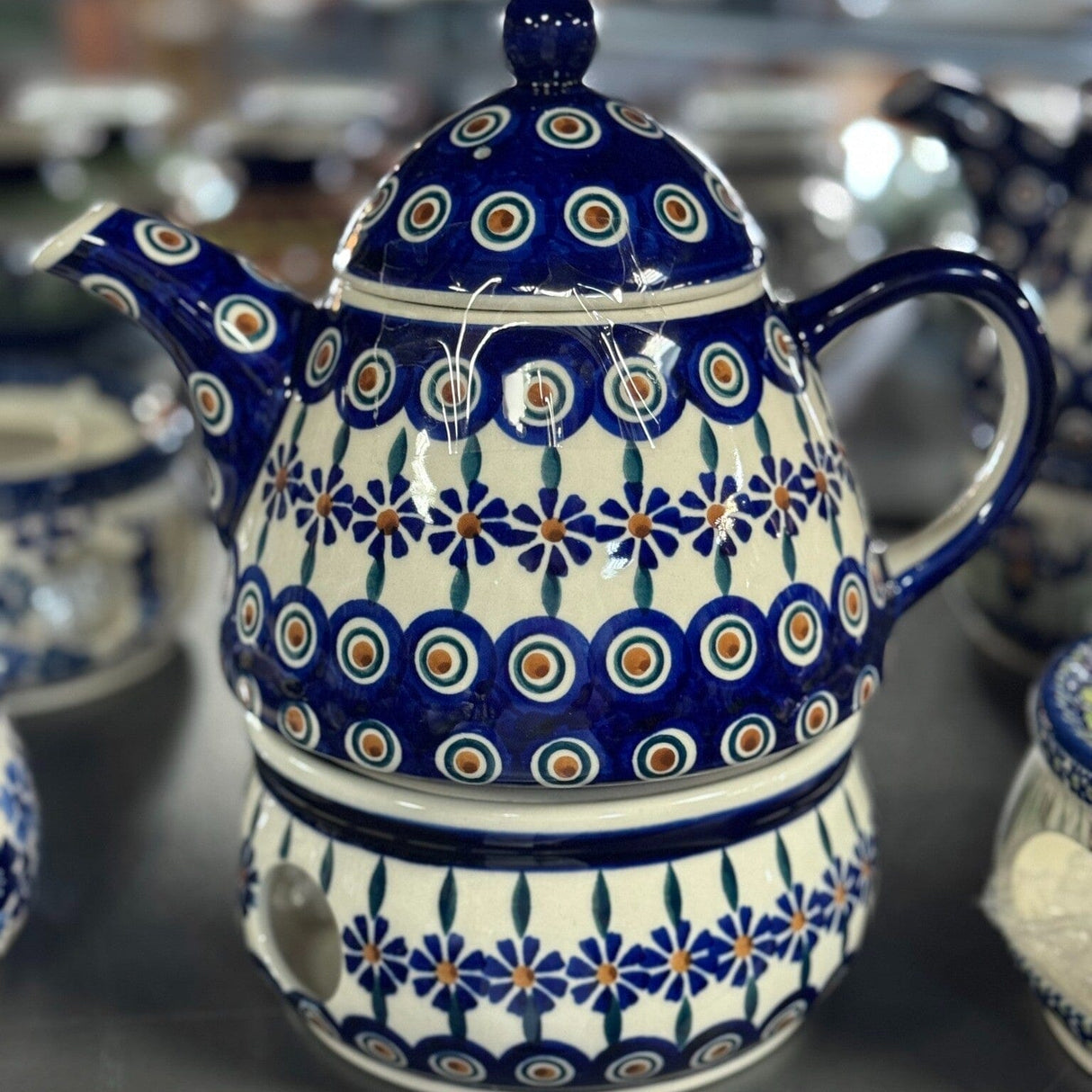Teapot, 0.9 Liter in "Floral Peacock" by Manufaktura | C005T-54KK