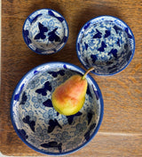 Bowl, Round, 4.5" in "Dusty Blue Butterflies" by Manufaktura | M082U-AS56