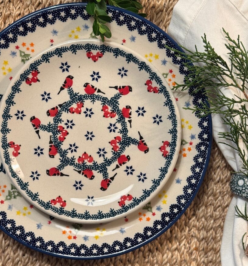 Plate, Round, Dessert, 7.25" in "Red Bird" by Manufaktura | T131T-GILE