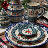 Bowl, Scalloped, Shallow, 4.25", (P205) in "Evergreen Bells" by Manufaktura | P205U-PZDG