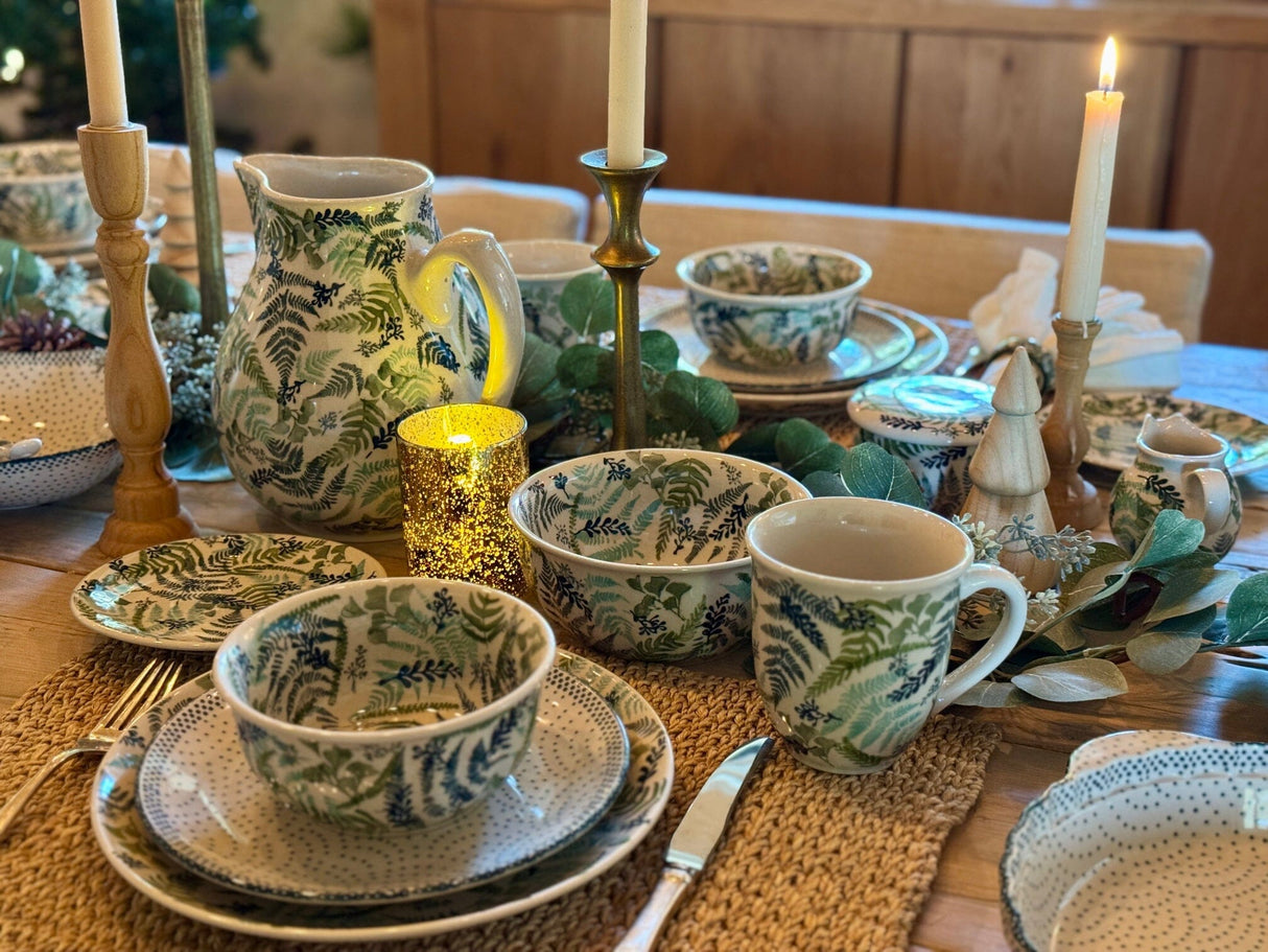 Mug, Mars Mug, 16 oz Large in "Scattered Ferns" by Manufaktura | K106S-GZ39