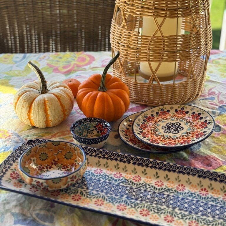 Bowl, Multiangular, 5" in "Scattered Ferns" by Manufaktura | M058S-GZ39