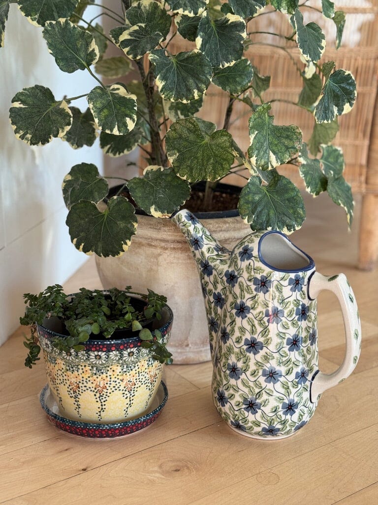 Flower Pot, with Saucer, 6" in "Scattered Ferns" by Manufaktura | D036S-GZ39
