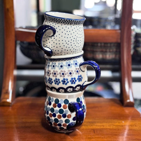 Mug, Belly Mug, 16 oz Large in "Misty Blue" by Manufaktura | K068U-61A