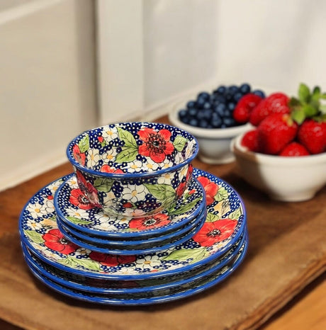 Bowl, Round, 4.5" in "Poppies & Posies" by Manufaktura | M082S-IM02