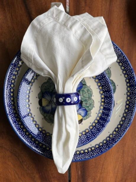 Napkin Ring, 2", WR (WR18B) in "Dot to Dot" by W.R. Ceramika | WR18B-SM2