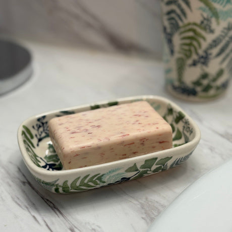 Soap Dish, Rectangular, 5" x 3.25" in "Woven Pansies" by Manufaktura | M063T-RV