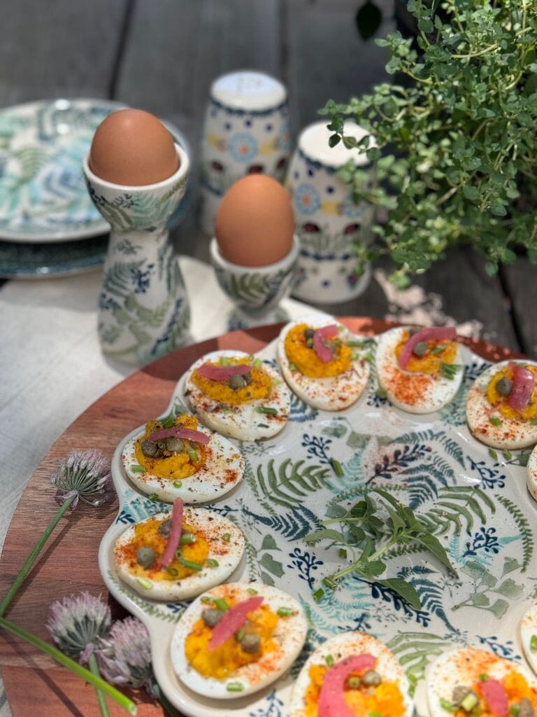 Egg Cup, 4.5" in "Scattered Ferns" by Manufaktura | J048S-GZ39