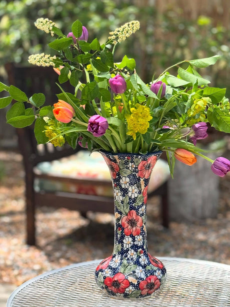 Vase, Tulip Lipped, 12.5" in "Lily of the Valley" by Manufaktura | W014T-ASD