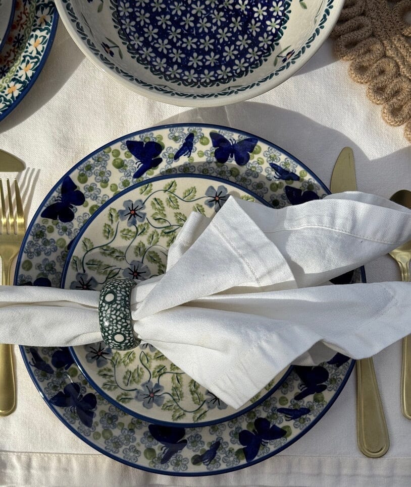 Napkin Ring, 2", WR (WR18B) in "Winter Cabin" by W.R. Ceramika | WR18B-AB1