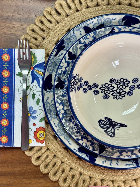 Plate, Round, Dinner, 10" in "Blue Butterfly" by Manufaktura | T132U-AS58