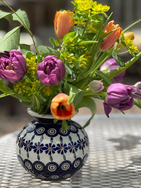 Vase, Bubble, 4.75" in "Floral Peacock" by Manufaktura | W002T-54KK