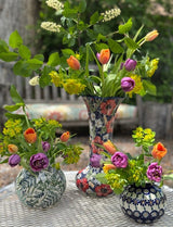 Vase, Bubble, 4.75" in "Floral Peacock" by Manufaktura | W002T-54KK