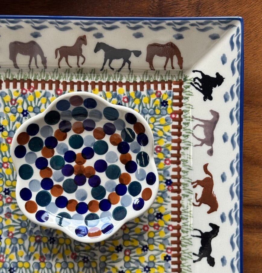 Plate, Square, Dinner, 11.25" Plate in "Wild Horses" by Manufaktura | T145S-INK1