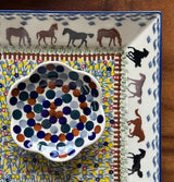 Plate, Square, Dinner, 11.25" Plate in "Wild Horses" by Manufaktura | T145S-INK1