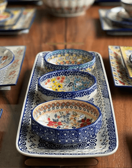 Bowl, Multiangular, 5" in "Flower Power" by Manufaktura | M058T-JS14