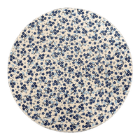 A picture of a Polish Pottery Chip and Dip Platter (Scattered Blues) | N007S-AS45 as shown at PolishPotteryOutlet.com/products/13-cake-plate-chip-dip-combo-scattered-blues-n007s-as45