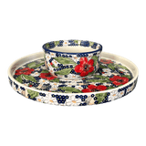 Platter, Round, Chip & Dip, 12.75" in "Poppies & Posies" by Manufaktura | N007S-IM02