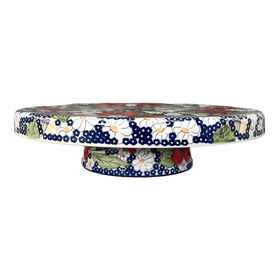 Polish Pottery Cake Plate/Chip & Dip Combo (Poppies & Posies) | N007S-IM02 Additional Image at PolishPotteryOutlet.com