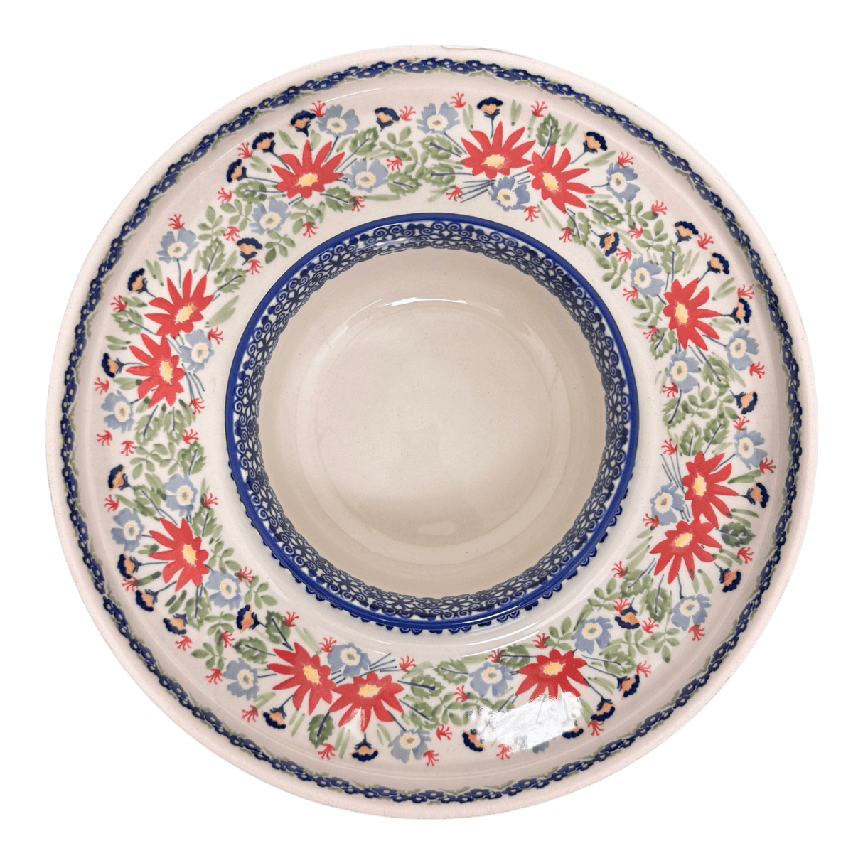 Platter, Round, Chip & Dip, 12.75" in "Floral Fantasy" by Manufaktura | N007S-P260