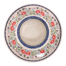Polish Pottery Chip and Dip Platter (Floral Fantasy) | N007S-P260 Additional Image at PolishPotteryOutlet.com