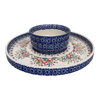 Polish Pottery Chip and Dip Platter (Poppy Persuasion) | N007S-P265 at PolishPotteryOutlet.com