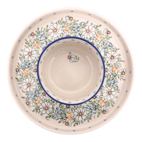 Polish Pottery Chip and Dip Platter (Daisy Bouquet) | N007S-TAB3 Additional Image at PolishPotteryOutlet.com