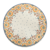 A picture of a Polish Pottery Chip and Dip Platter (Autumn Harvest) | N007S-LB as shown at PolishPotteryOutlet.com/products/13-cake-plate-chip-dip-combo-autumn-harvest-n007s-lb