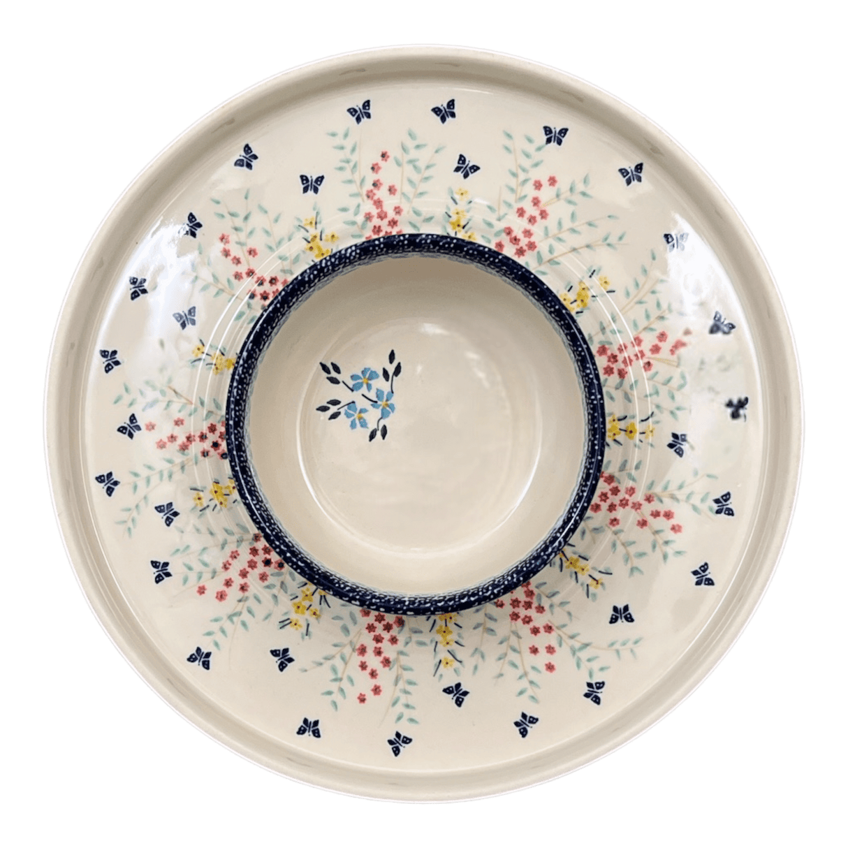 Platter, Round, Chip & Dip, 12.75" in "Butterfly Bounty" by Manufaktura | N007S-WK76