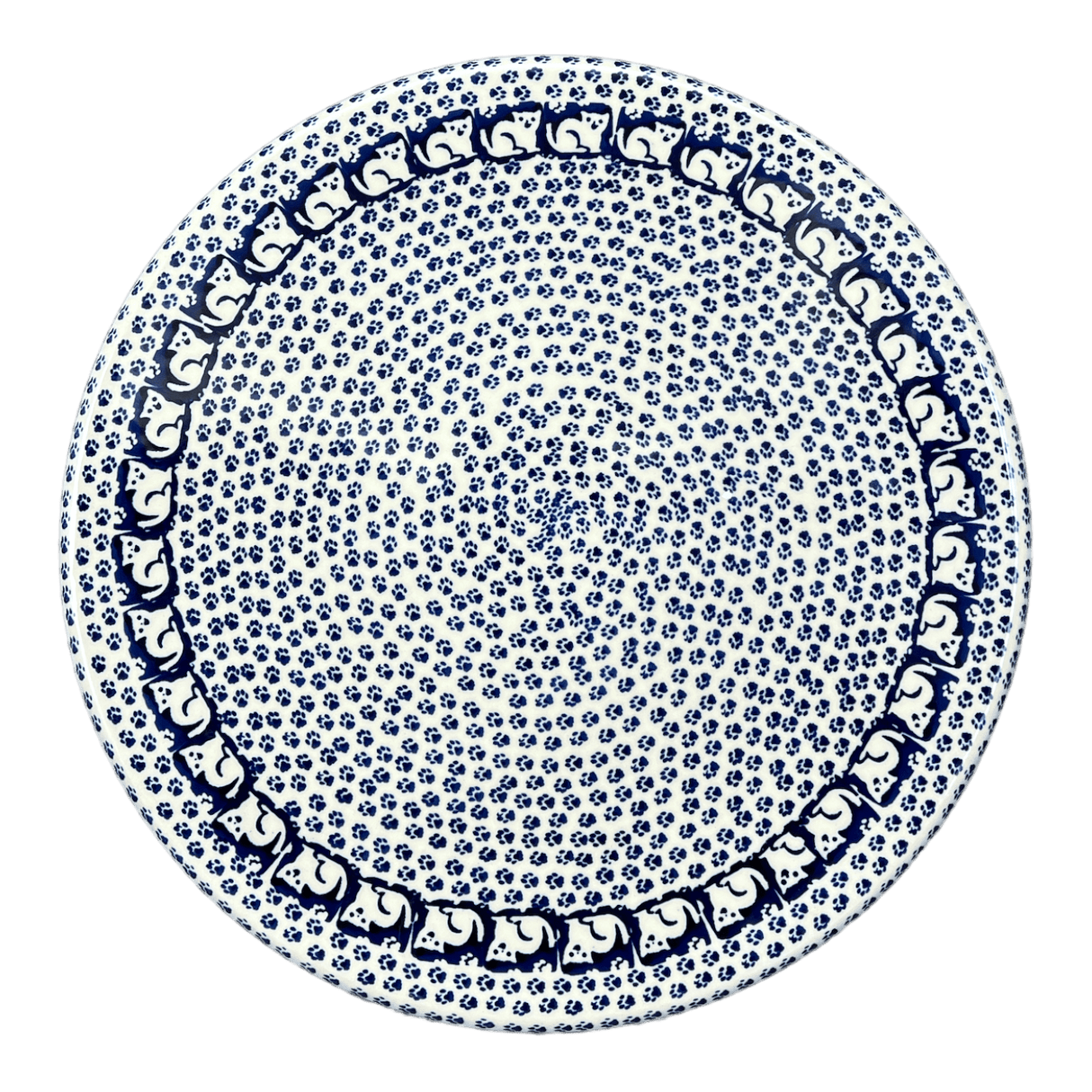 Platter, Round, Chip & Dip, 12.75" in "Kitty Cat Path" by Manufaktura | N007T-KOT6